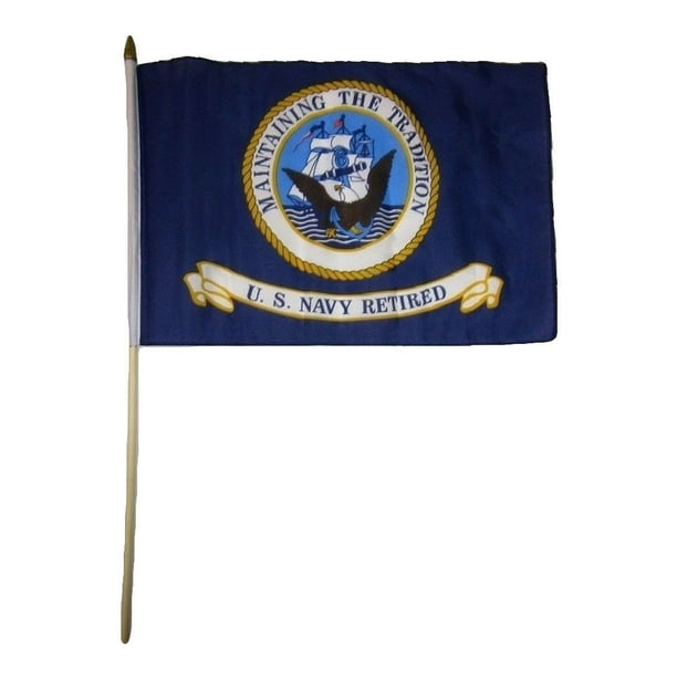 Dozen 12x18 12"x18" Lot of 12 U.S Navy Retired Stick Flag wood staff Dozen 12x18 12"x18" Lot of 12 U.S Navy Retired Stick Flag wood staff